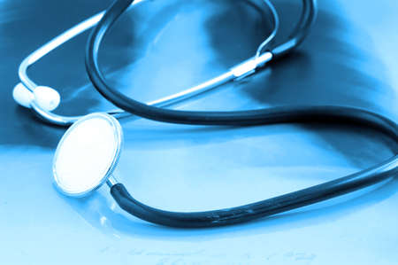 detailed chest x-ray with stethoscope