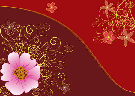 Floral elegant background. Golden flower backgroundのイラスト素材