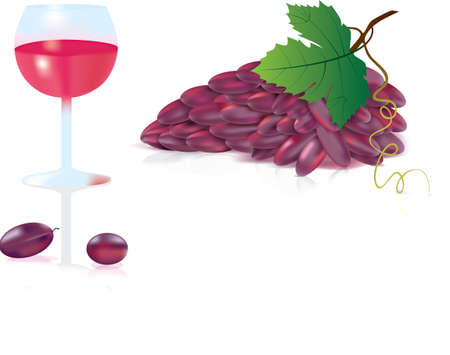grapes with a glass のイラスト素材