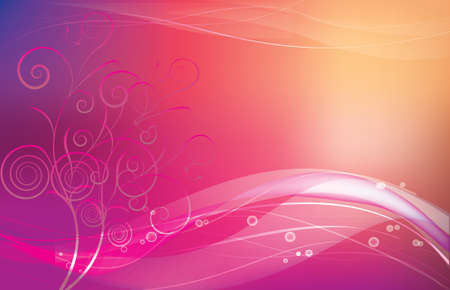 abstract pink background with floral on the leftのイラスト素材