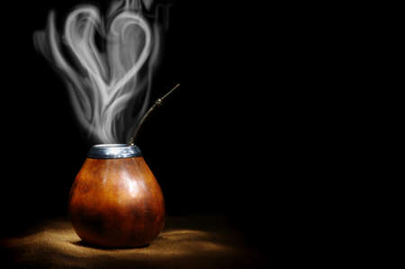 Isolated Leather Mate Cup with pairs look like heartの写真素材