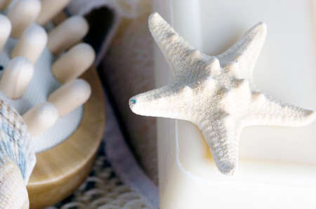 health spa setting over white backgroundの写真素材