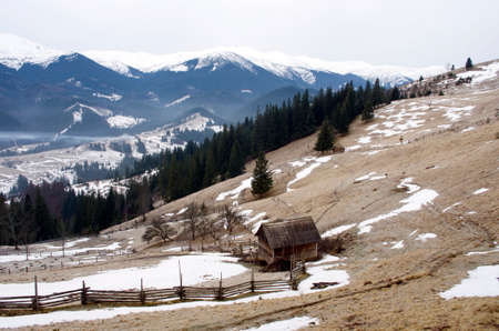 winter calm mountain landscapeの写真素材