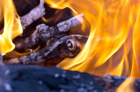 Burning fire close-up, may be used as backgroundの写真素材