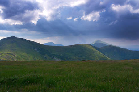 The highest mountain of Ukraine Hoverla 2061 m. Chornogora ridge, Ukraine.の写真素材