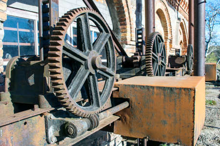 Old rusty gears, machinery parts.の写真素材