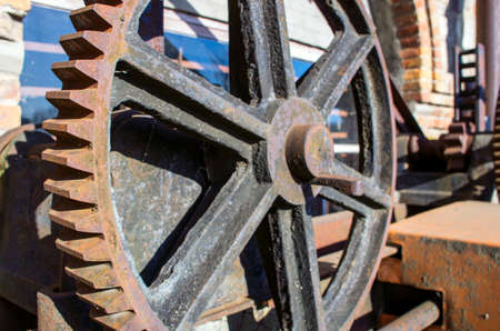 Old rusty gears, machinery parts.の写真素材