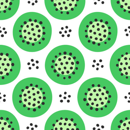 Juicy abstract cut kiwi pattern on white background.のイラスト素材