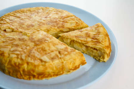 Typical Spanish potato omelette with onion