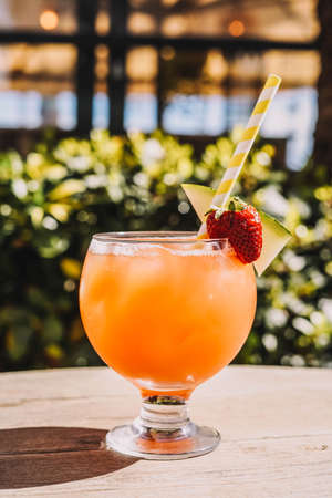 The classic cocktail sex on the beach ideal for a vacationの写真素材