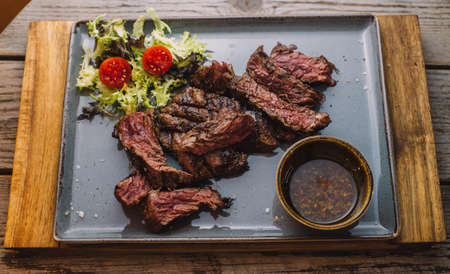 different cuts of excellent quality beef grilled