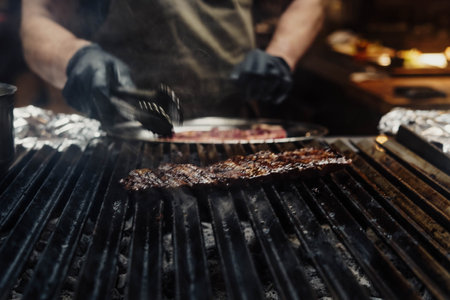 Grilled beef of excellent quality in a fancy restaurant