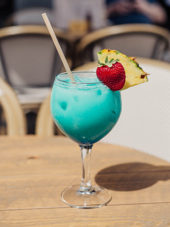 Tropical cocktail of rum and coconut milk