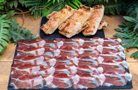 A portion of the best quality Iberian cured ham