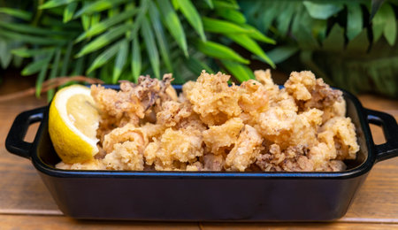 Typical Spanish portion of fried squid