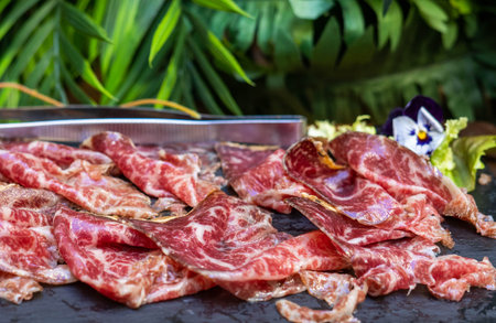 A portion of the best quality Iberian cured ham