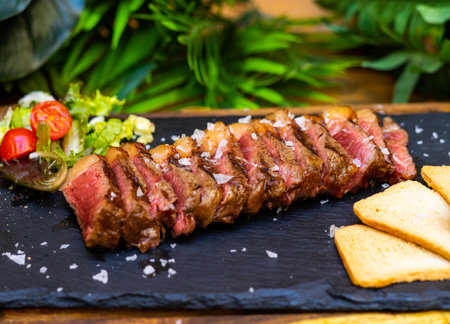 Excellent cuts of top quality beef very rare, almost raw.の写真素材