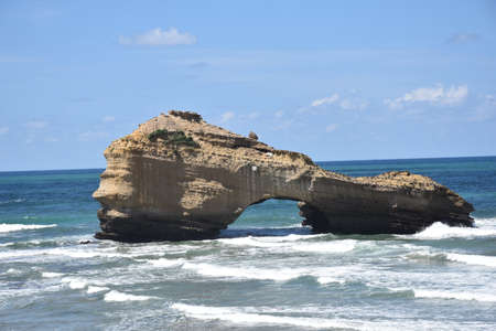 Sunny summer in Biarritz, sun and beach in Franceの写真素材