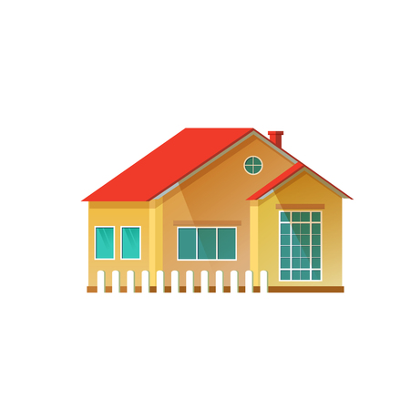 Vector illustration of cool detailed house icon isolated on white background.のイラスト素材