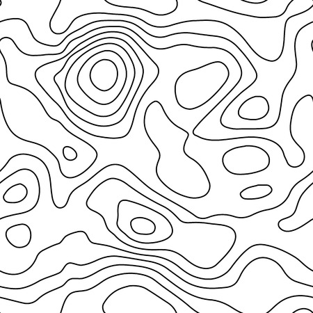 Vector seamless pattern.Wavy graphic background.The wavy lines.Topographic map. Abstract background linear doodles.のイラスト素材