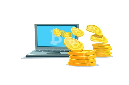 Cryptocurrency technology and mobile banking.のイラスト素材