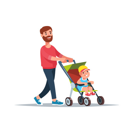 Concept fatherhood and child careのイラスト素材