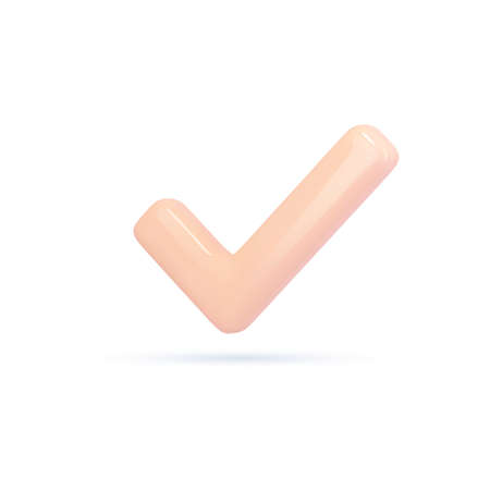 Checkmark icon. 3d illustration with 3d check mark icon for game design.のイラスト素材