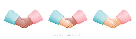 3d render handshake icon isolated. Business hand shake,partnership, cooperation, business success concept. Hi symbol. Vector cartoon illustration.のイラスト素材