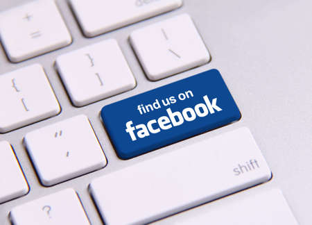 Johor, Malaysia - Sep 13, 2013: Photo of Facebook keyboard. As of today, Facebook is the largest...