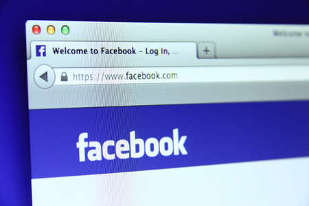 Johor, Malaysia - Sep 13, 2013: Photo of Facebook homepage on a monitor screen. As of today, Facebook is the largest social media network on the web, Sep 13, 2013 in Johor, Malaysia.のeditorial素材