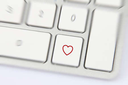 Social Media button on a keyboard showing the live shape iconの写真素材