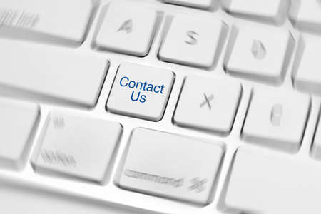 Social Media button on a keyboard showing the contact iconの写真素材