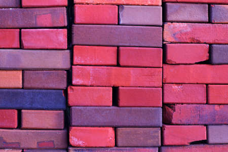Pink and purple color romantic brick wall background 
