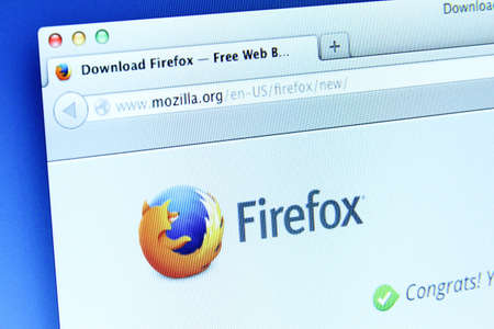 Johor, Malaysia - Dec 11, 2013  Photo of Mozilla Firefox webpage on a monitor screen  Mozilla...