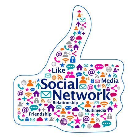 Colorful Social Network icon designのイラスト素材