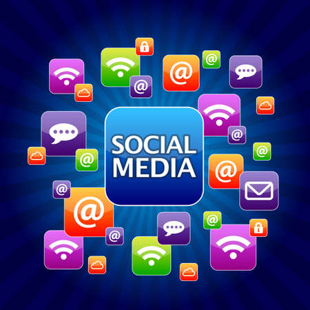 Colorful Social media icon designのイラスト素材
