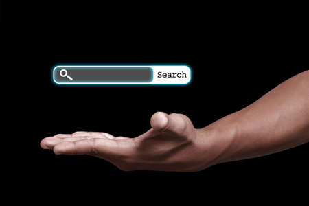 Hand showing the search icon