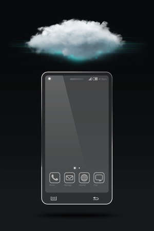 cloud with smartphone design conceptの写真素材