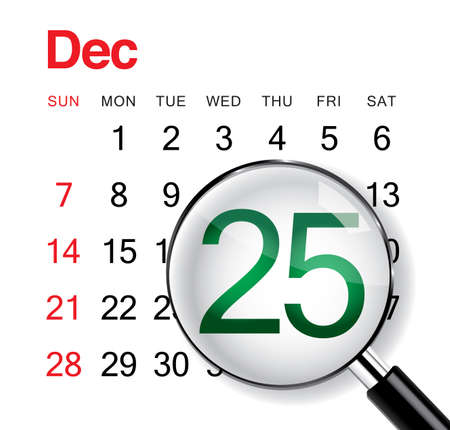Black, green and red color christmas calendarのイラスト素材