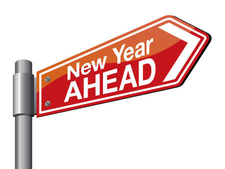 Red color new year road signのイラスト素材