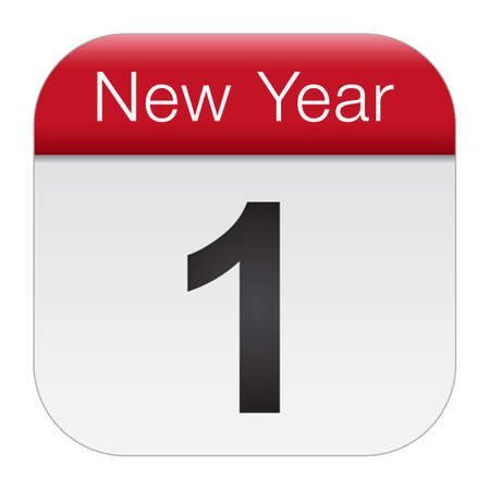 New Year Calendar on white backgroundのイラスト素材