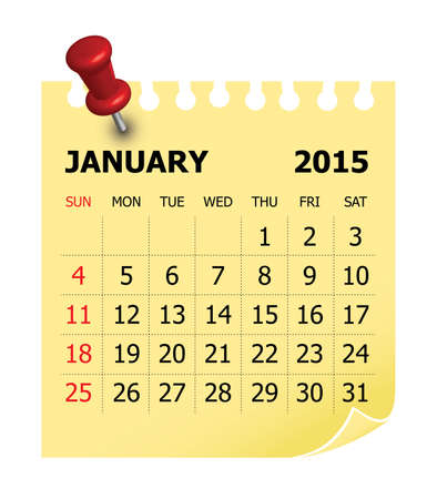 Simple calendar for January 2015のイラスト素材