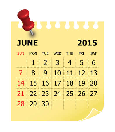 Simple calendar for June 2015のイラスト素材