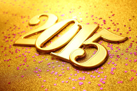2015 gold numbers text on gold background