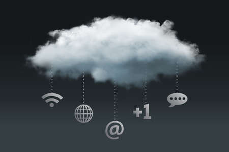 Social media with cloud icon designの写真素材