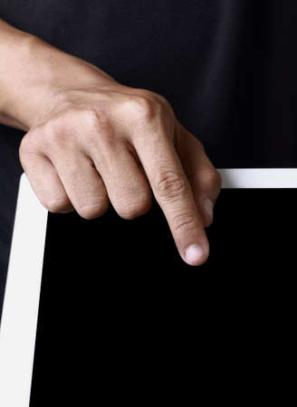 Hand hold a touch pad