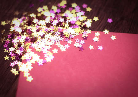 Greeting card with star decorationの写真素材