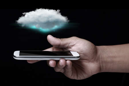cloud with smartphone design concept
