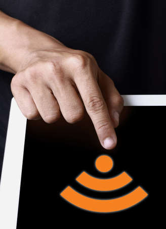 Wifi icon showing on digital tablet