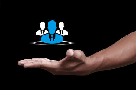 Hand showing social media icon